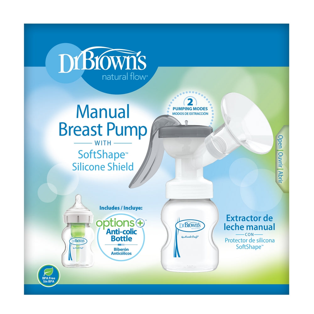 Dr Brown's SoftShape™ 手動母乳泵 連排氣奶樽 5oz