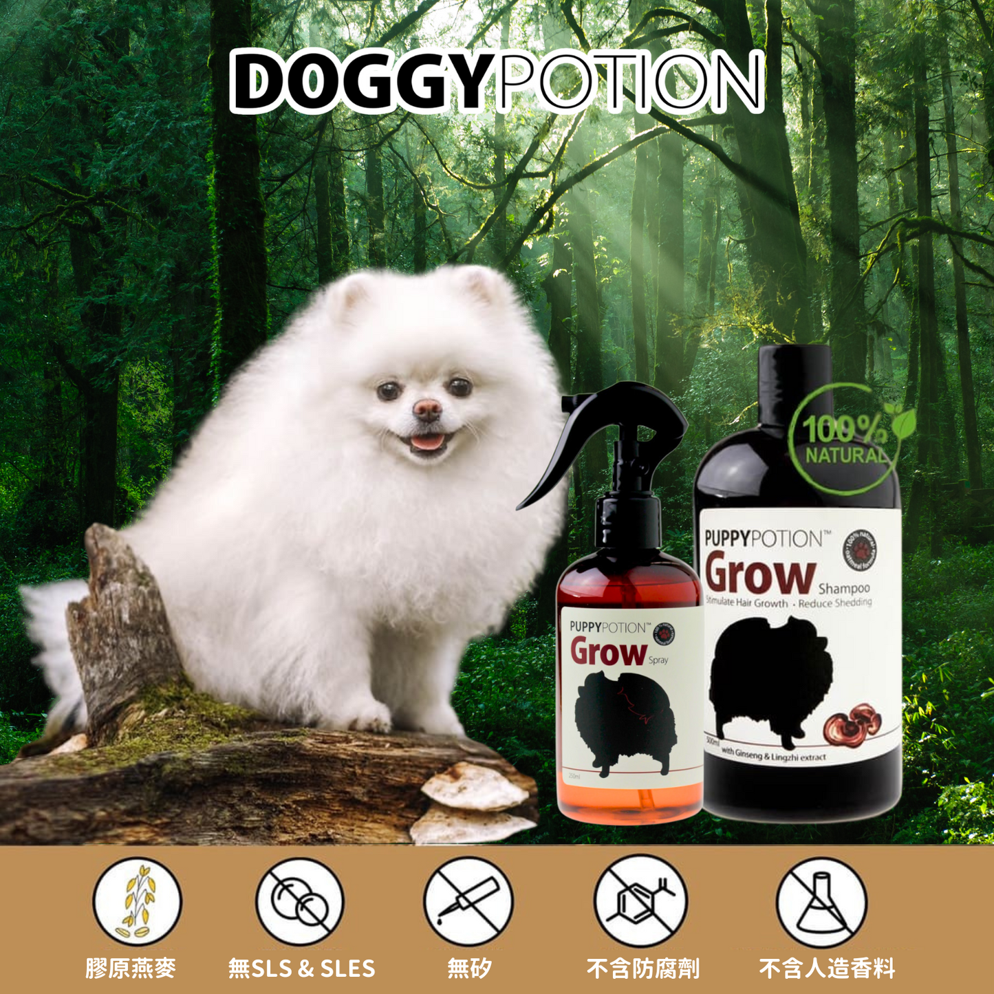 GROW Shampoo with Ginseng & Lingzhi Extract 500ml