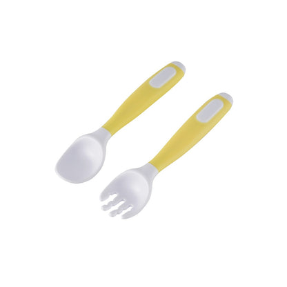 PEPPA PIG Bendable Toddler Fork and Spoon Set (With Storage Box) - Yellow